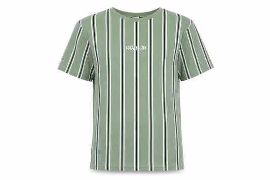 George Boys Green Striped Cotton Basic Casual Size 12-13 Years Round Neck Pullover