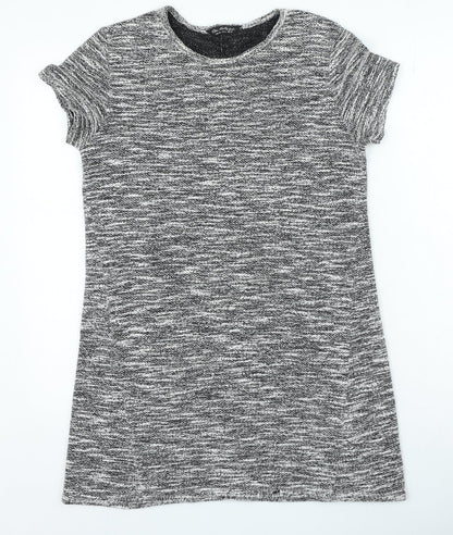 Miss Selfridge Womens Grey Polyester Jumper Dress Size 10 Round Neck Pullover