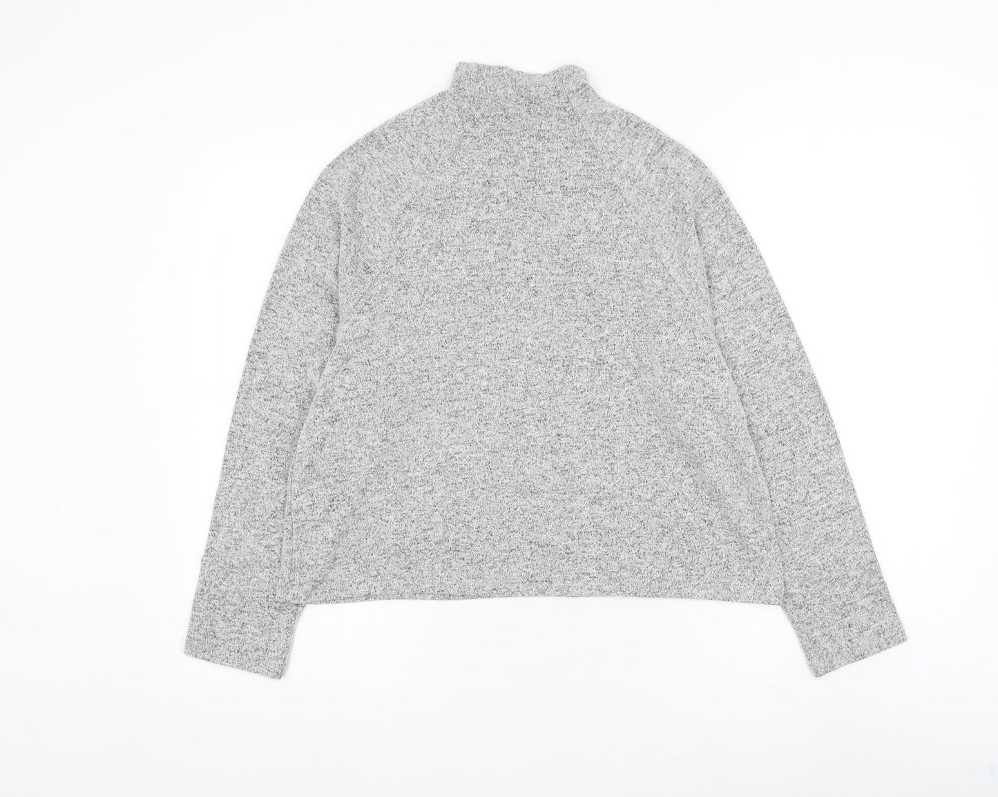 H&M Womens Grey Mock Neck Viscose Pullover Jumper Size S