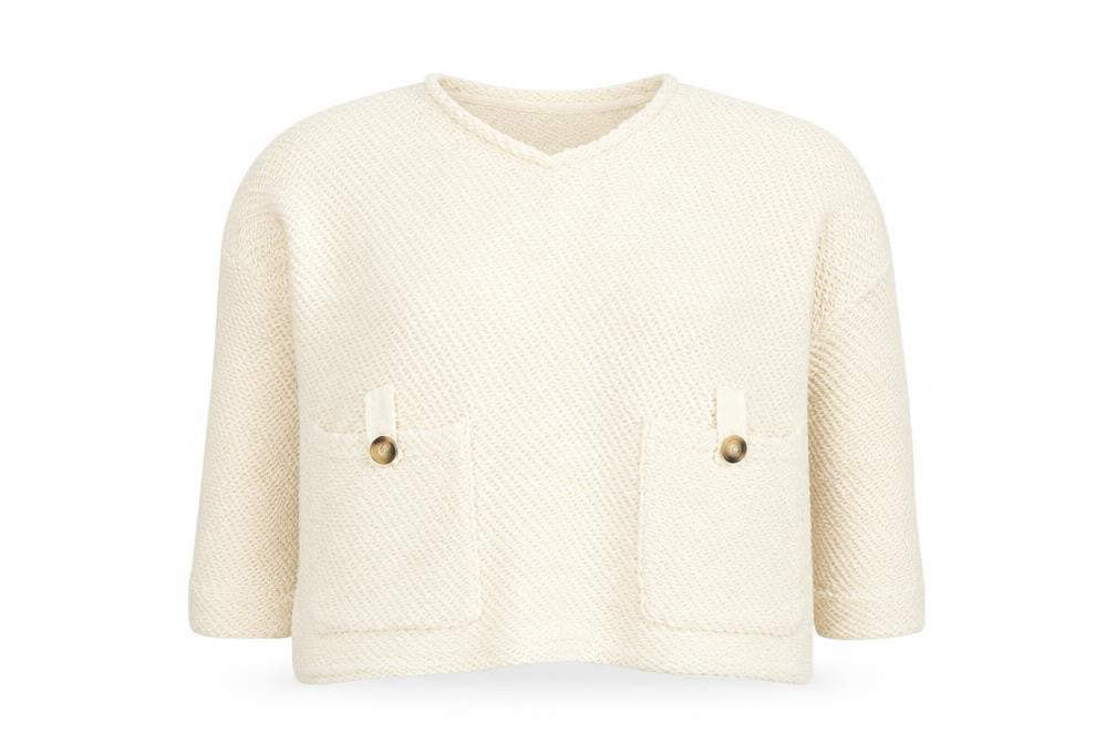 Primark Womens White Round Neck Cotton Pullover Jumper Size 4