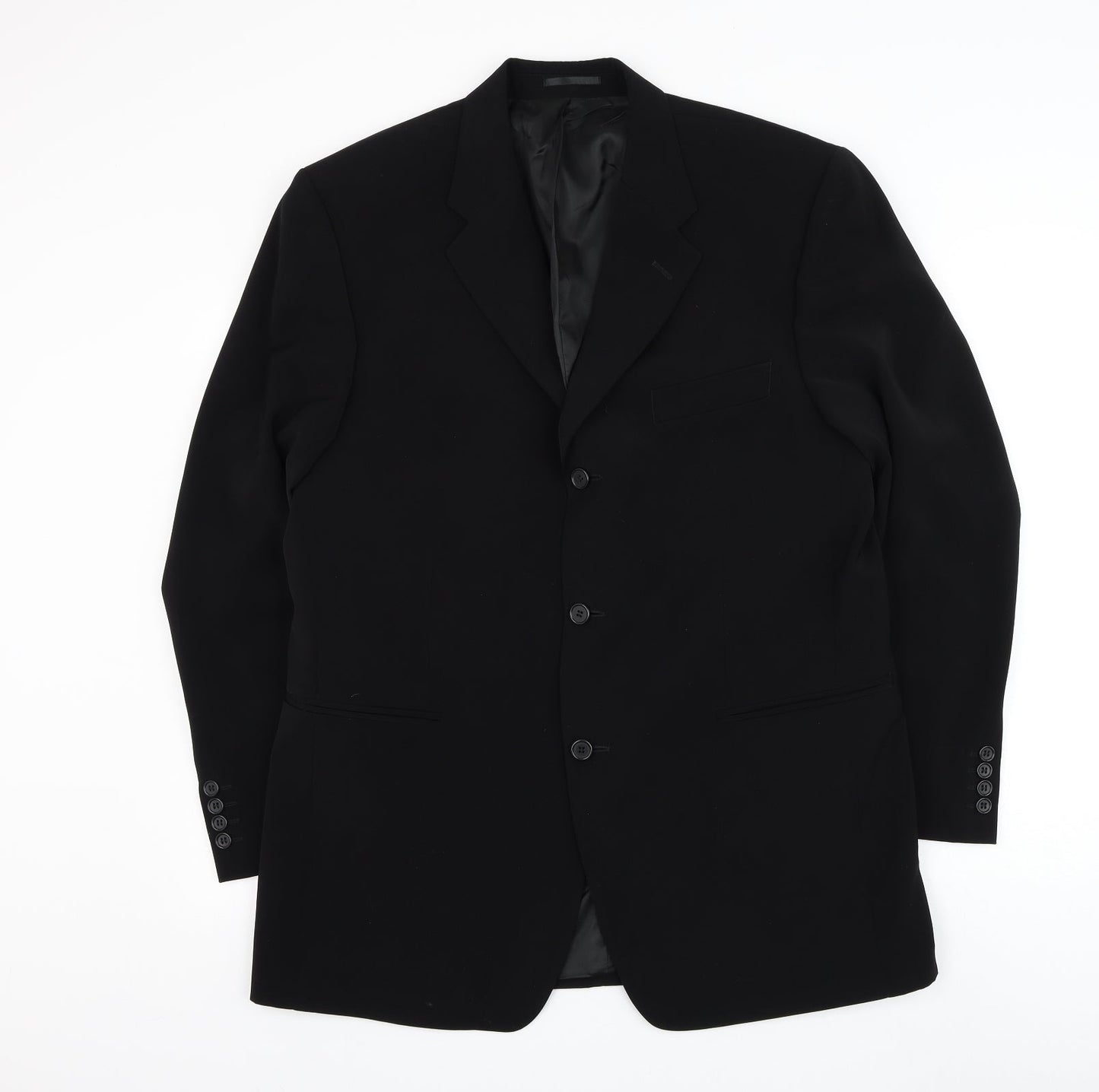 Francois Roux Mens Black Polyester Jacket Suit Jacket Size 42