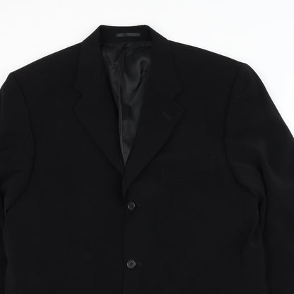 Francois Roux Mens Black Polyester Jacket Suit Jacket Size 42
