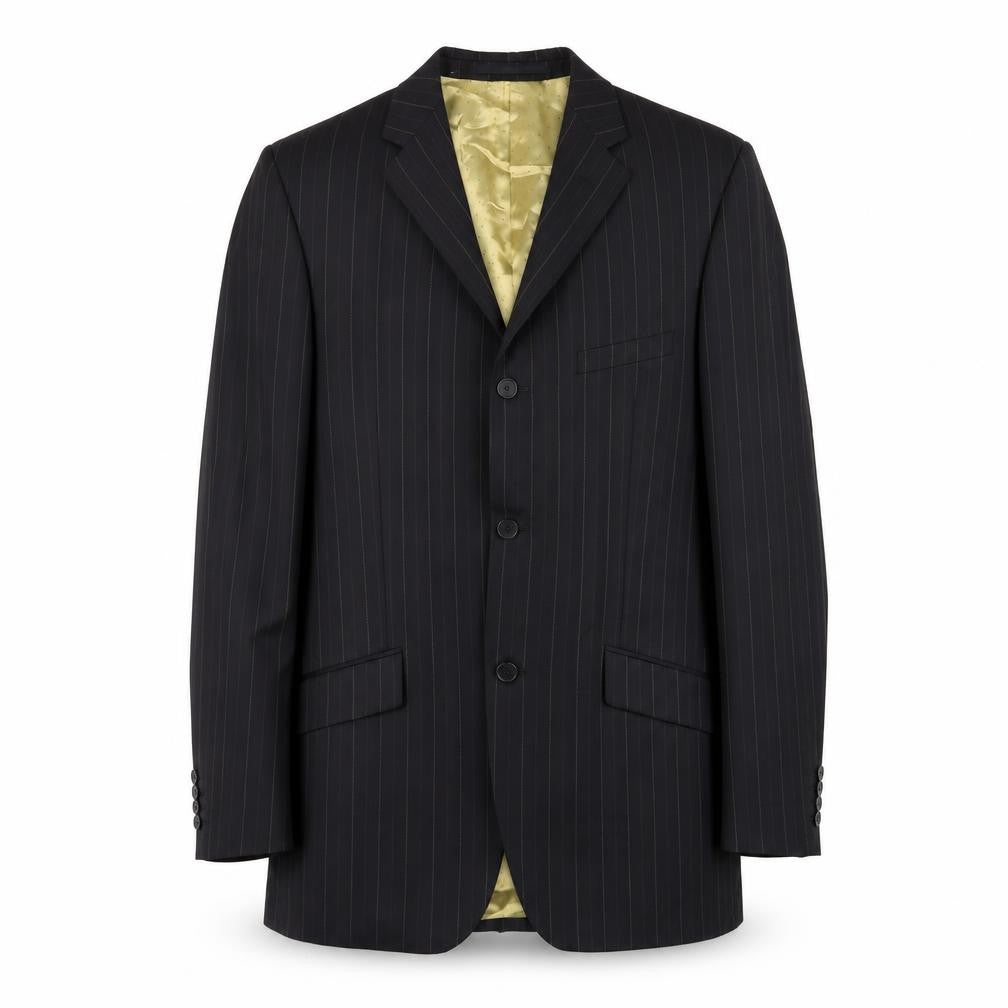 Dantoni Mens Black Striped Wool Jacket Suit Jacket Size 42