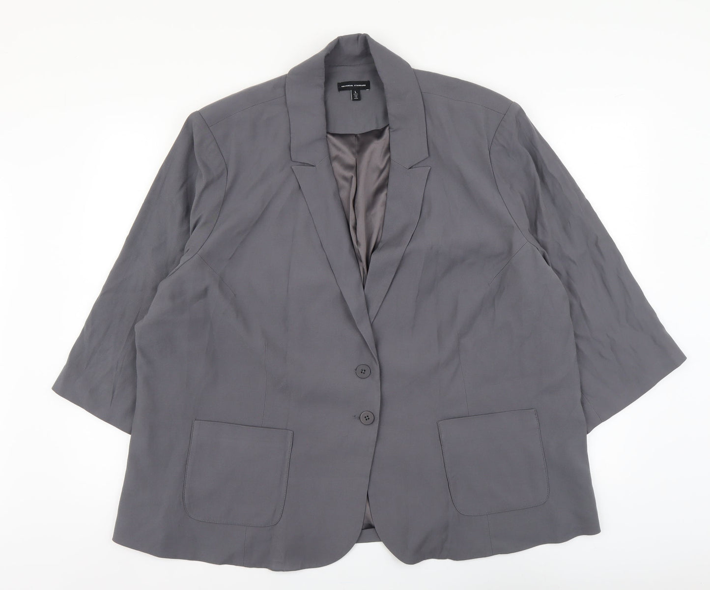 Universal Standard Womens Grey Viscose Jacket Suit Size L