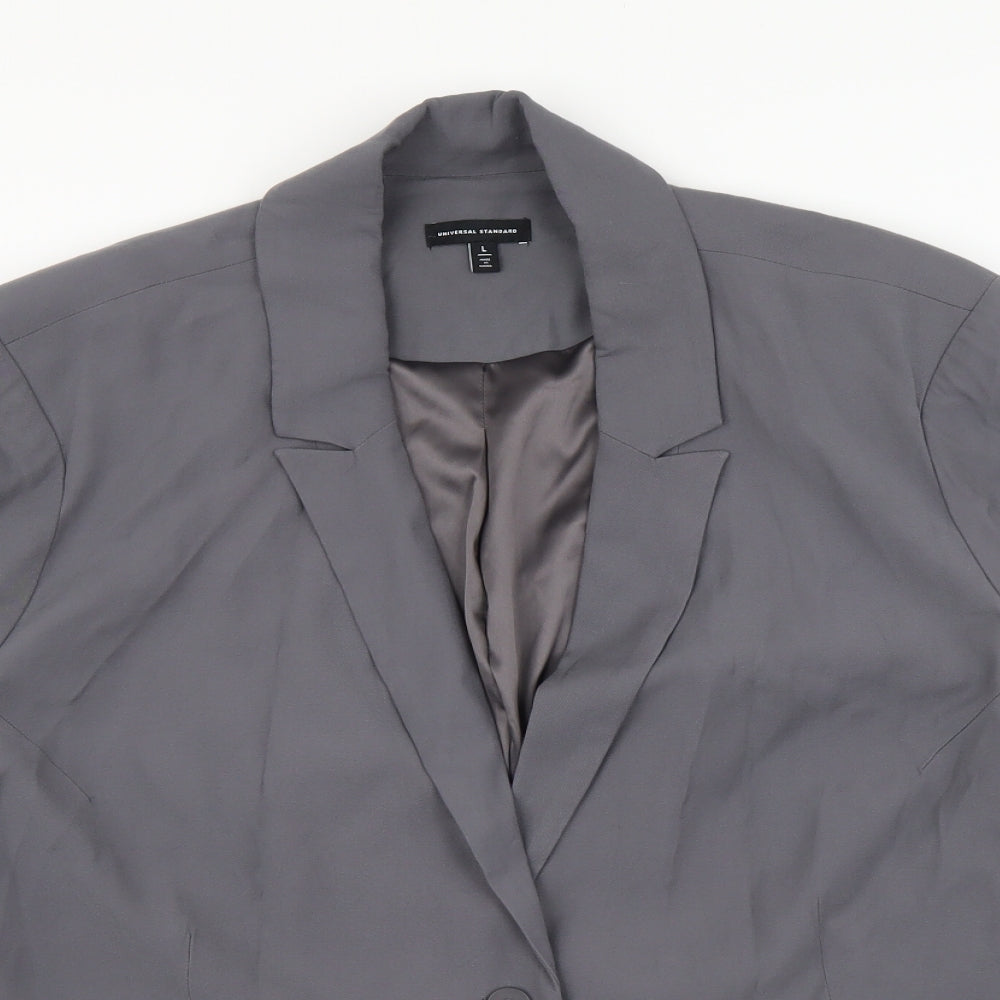 Universal Standard Womens Grey Viscose Jacket Suit Size L