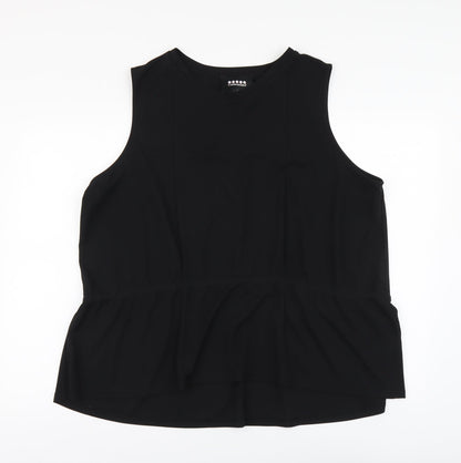 Carmakoma Womens Black Polyester Basic Tank Size L Round Neck