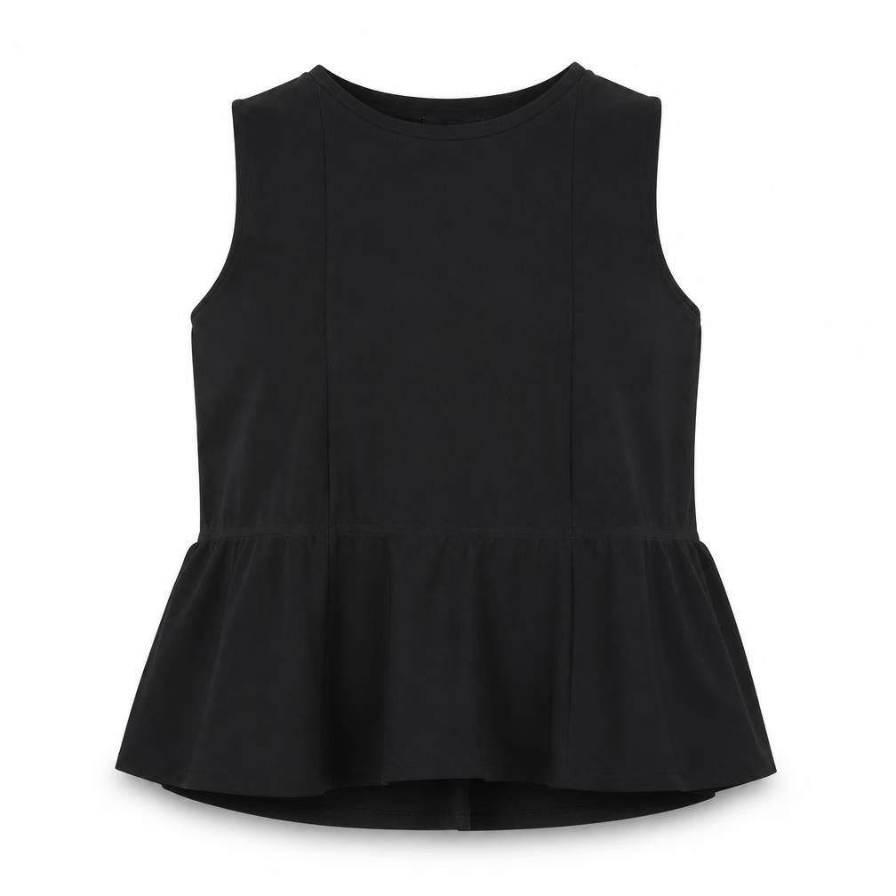 Carmakoma Womens Black Polyester Basic Tank Size L Round Neck