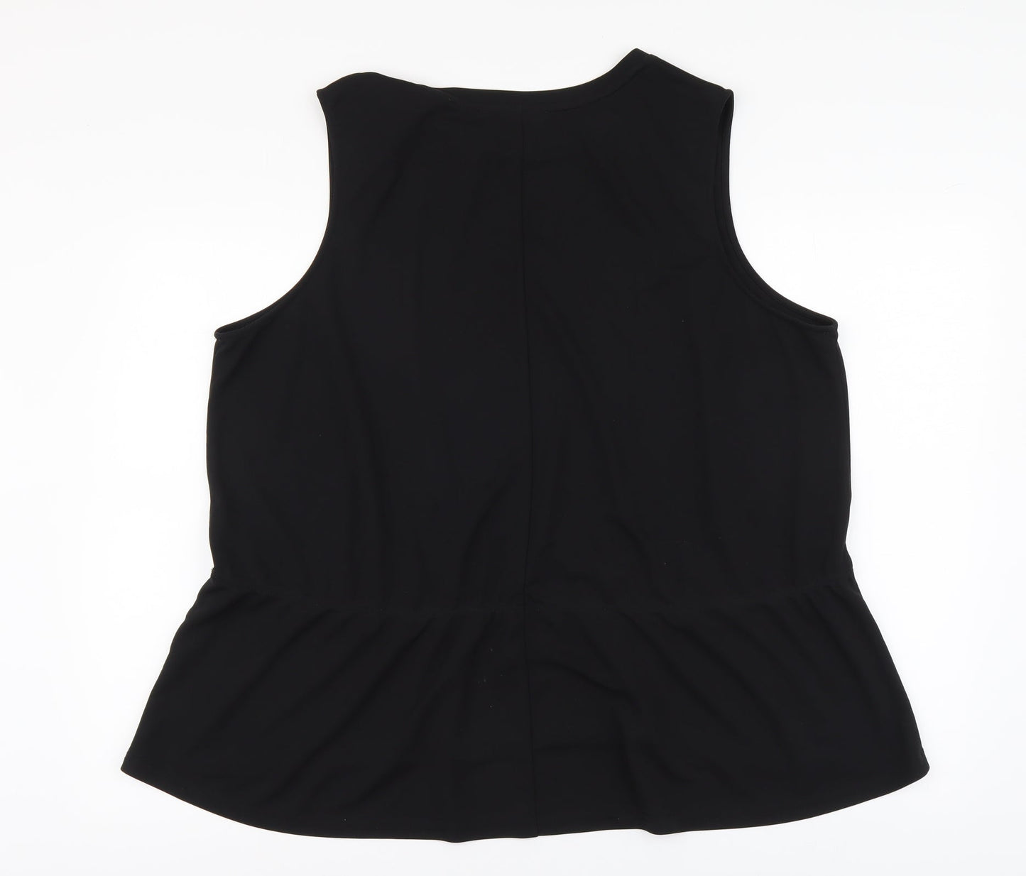 Carmakoma Womens Black Polyester Basic Tank Size L Round Neck