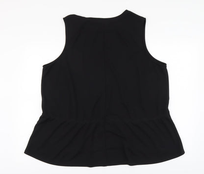 Carmakoma Womens Black Polyester Basic Tank Size L Round Neck