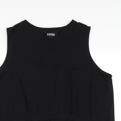 Carmakoma Womens Black Polyester Basic Tank Size L Round Neck