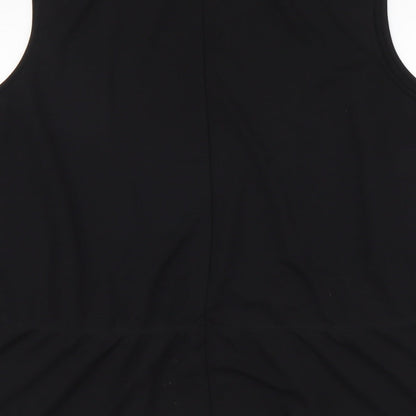 Carmakoma Womens Black Polyester Basic Tank Size L Round Neck