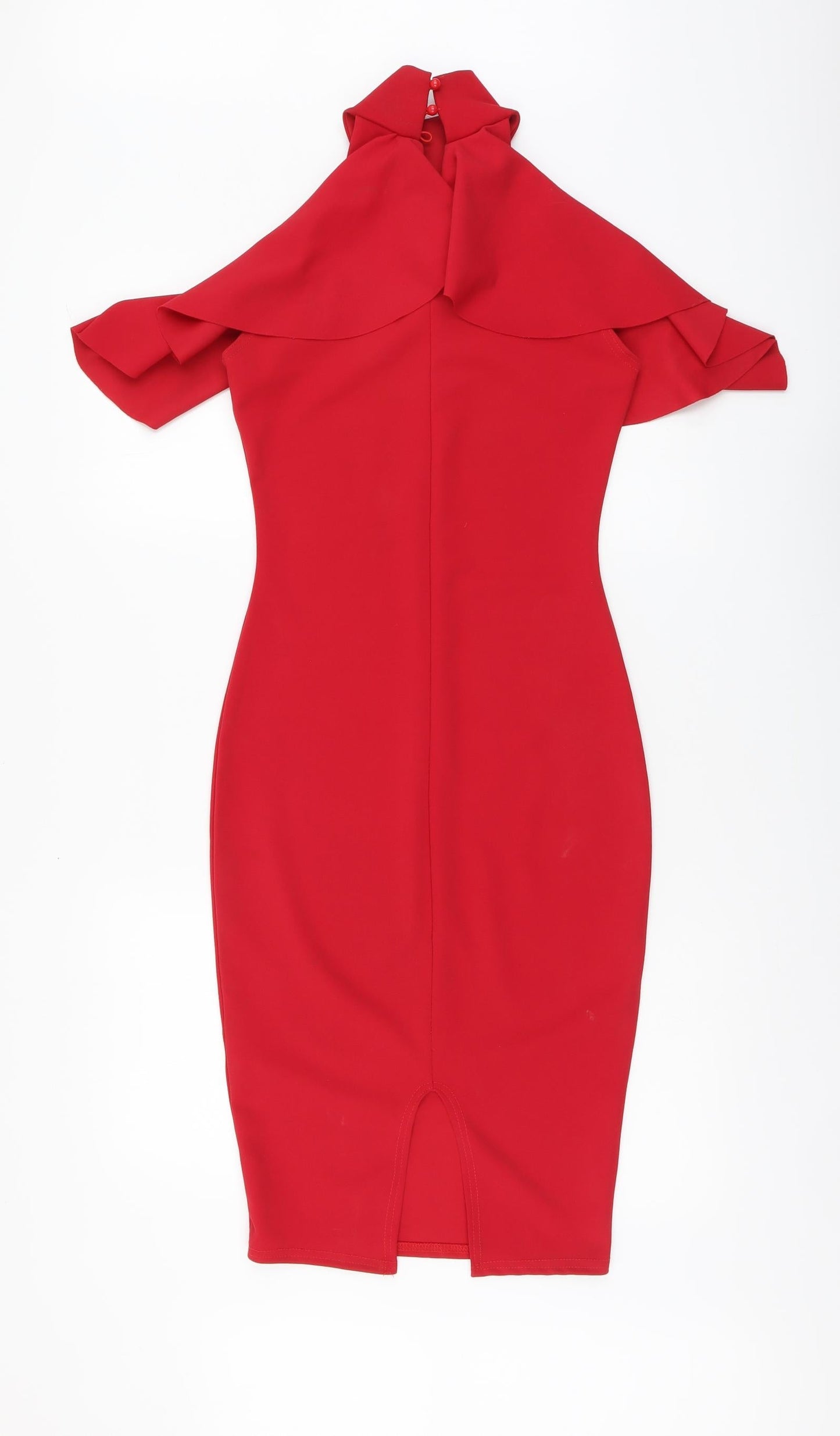 Pretty Hurts Womens Red Polyester Bodycon Size 8 Halter Pullover