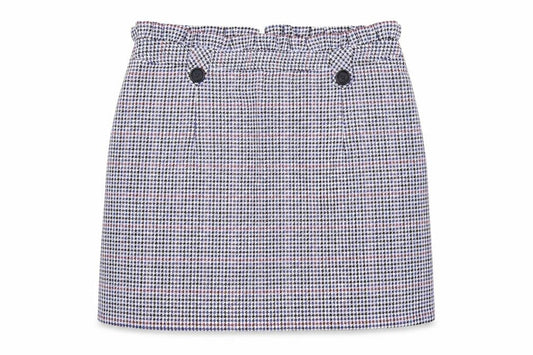 Topshop Womens Blue Herringbone Polyester Maxi Skirt Size 14 Zip