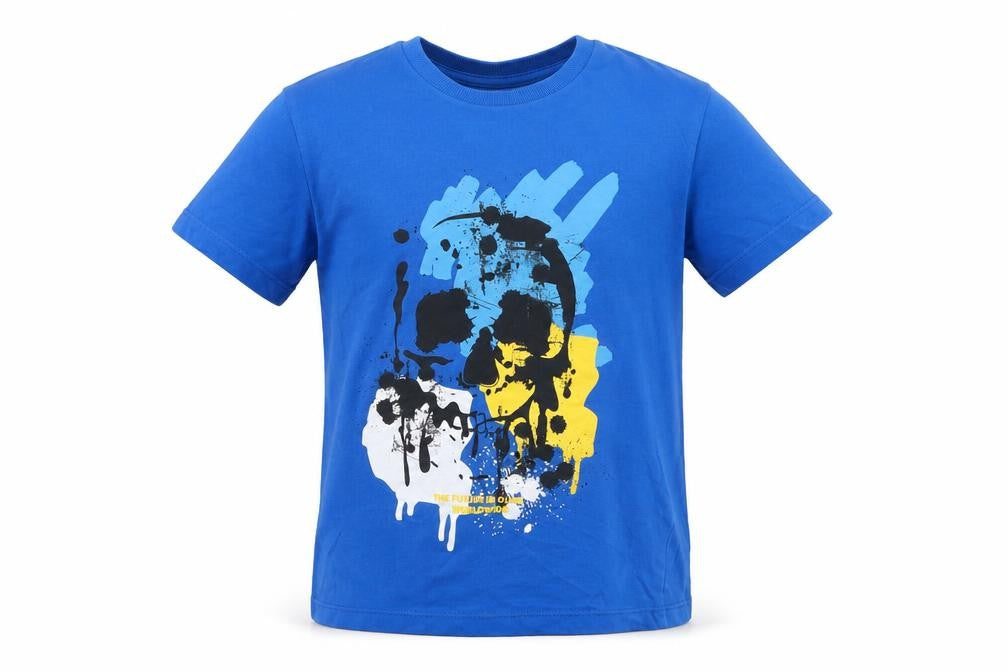 Matalan Boys Blue Cotton Basic T-Shirt Size 6 Years Round Neck Pullover - Skull