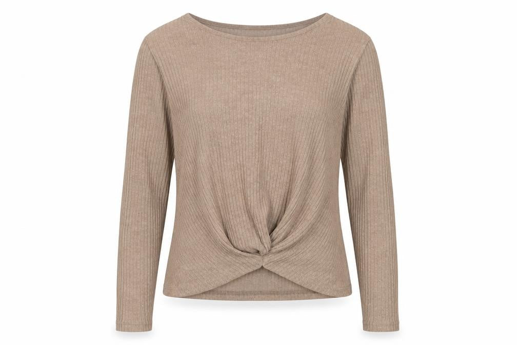 SheIn Womens Brown Round Neck Polyester Pullover Jumper Size XS