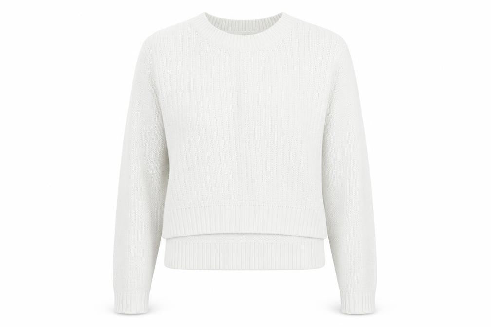 Gap Womens White Round Neck Cotton Pullover Jumper Size XS