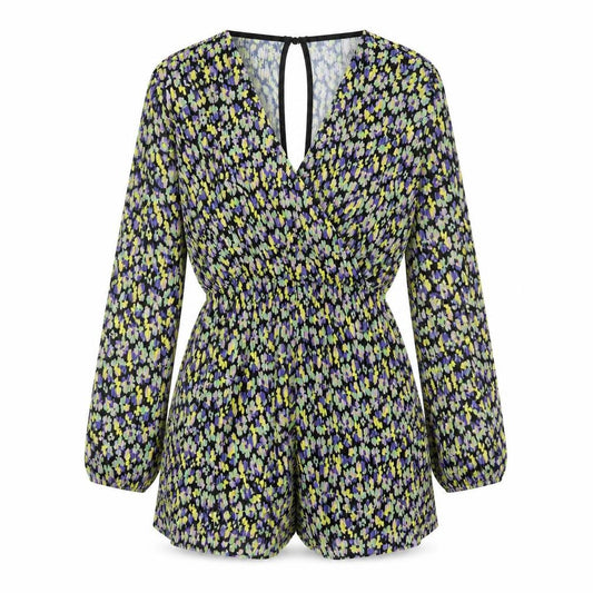 ASOS Womens Multicoloured Floral Polyester Playsuit One-Piece Size 4 Button