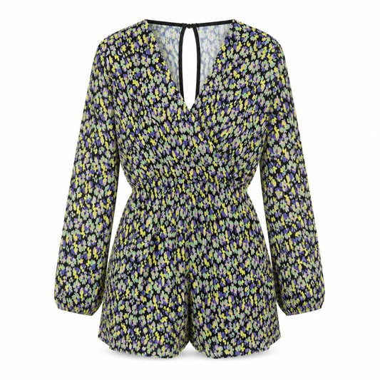 ASOS Womens Multicoloured Floral Polyester Playsuit One-Piece Size 4 Button