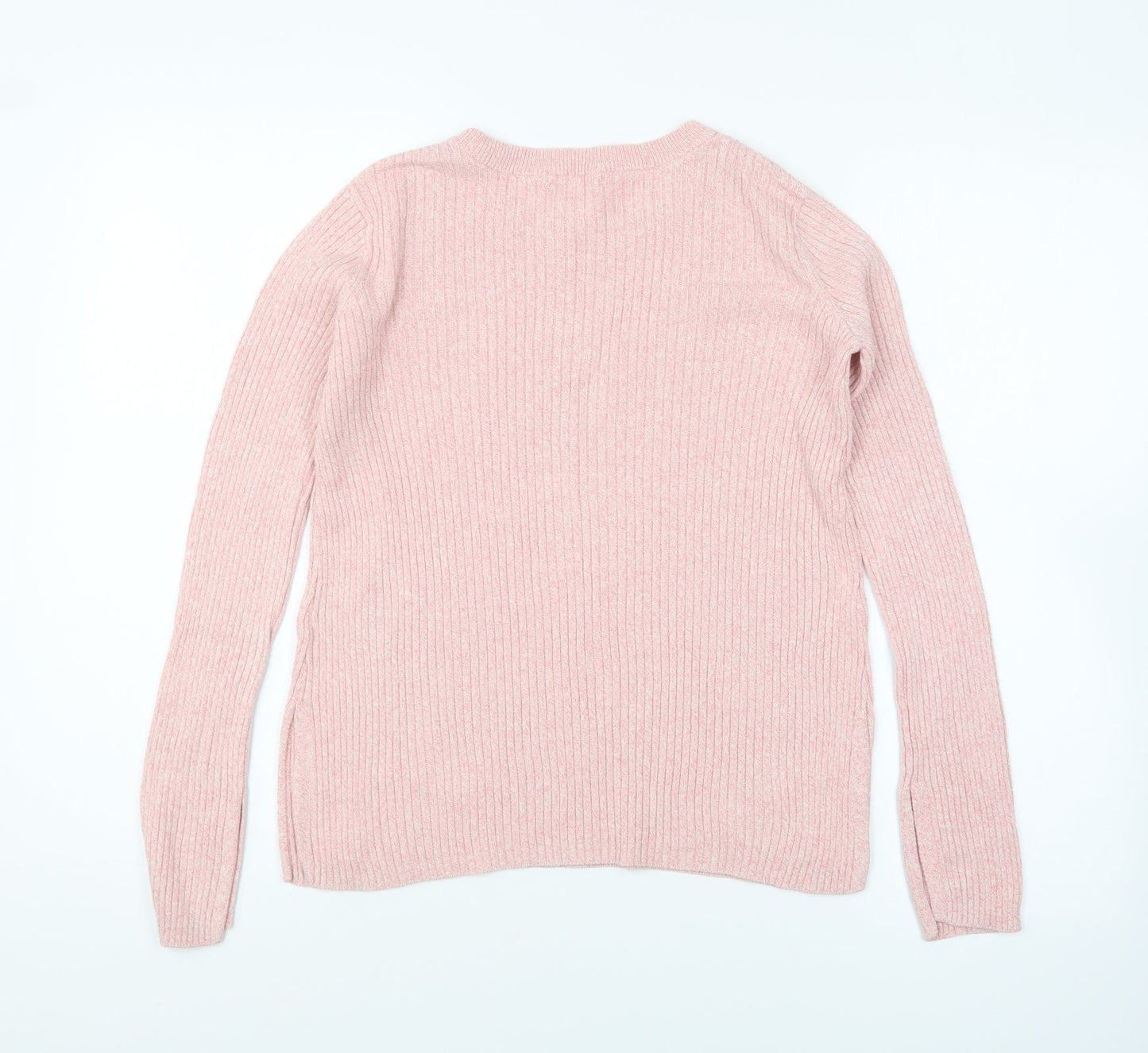 H&M Womens Pink Round Neck Cotton Pullover Jumper Size XS