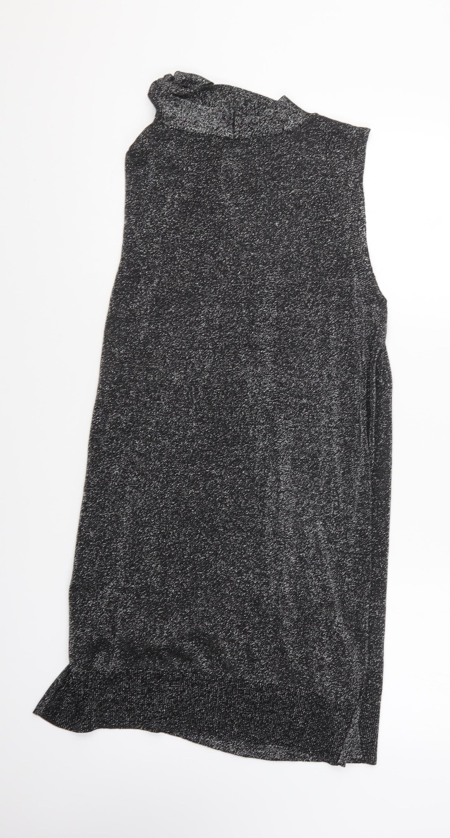 Oasis Womens Silver Polyester Basic Blouse Size L Halter