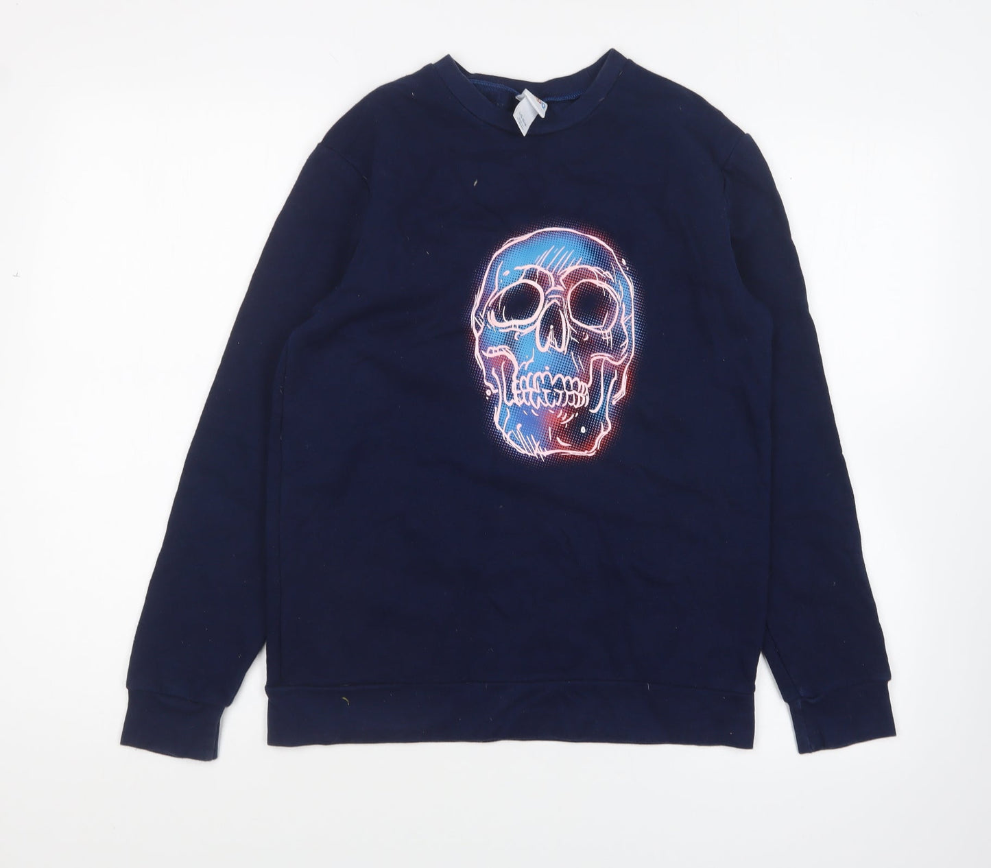 Circo Womens Blue Cotton Pullover Sweatshirt Size L Pullover - Skull