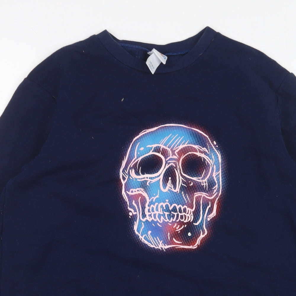 Circo Womens Blue Cotton Pullover Sweatshirt Size L Pullover - Skull