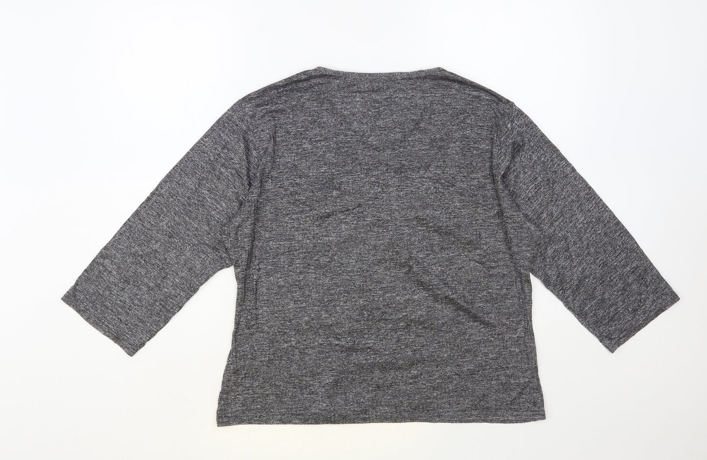 Gerard Womens Grey Polyester Basic Blouse Size 16 V-Neck