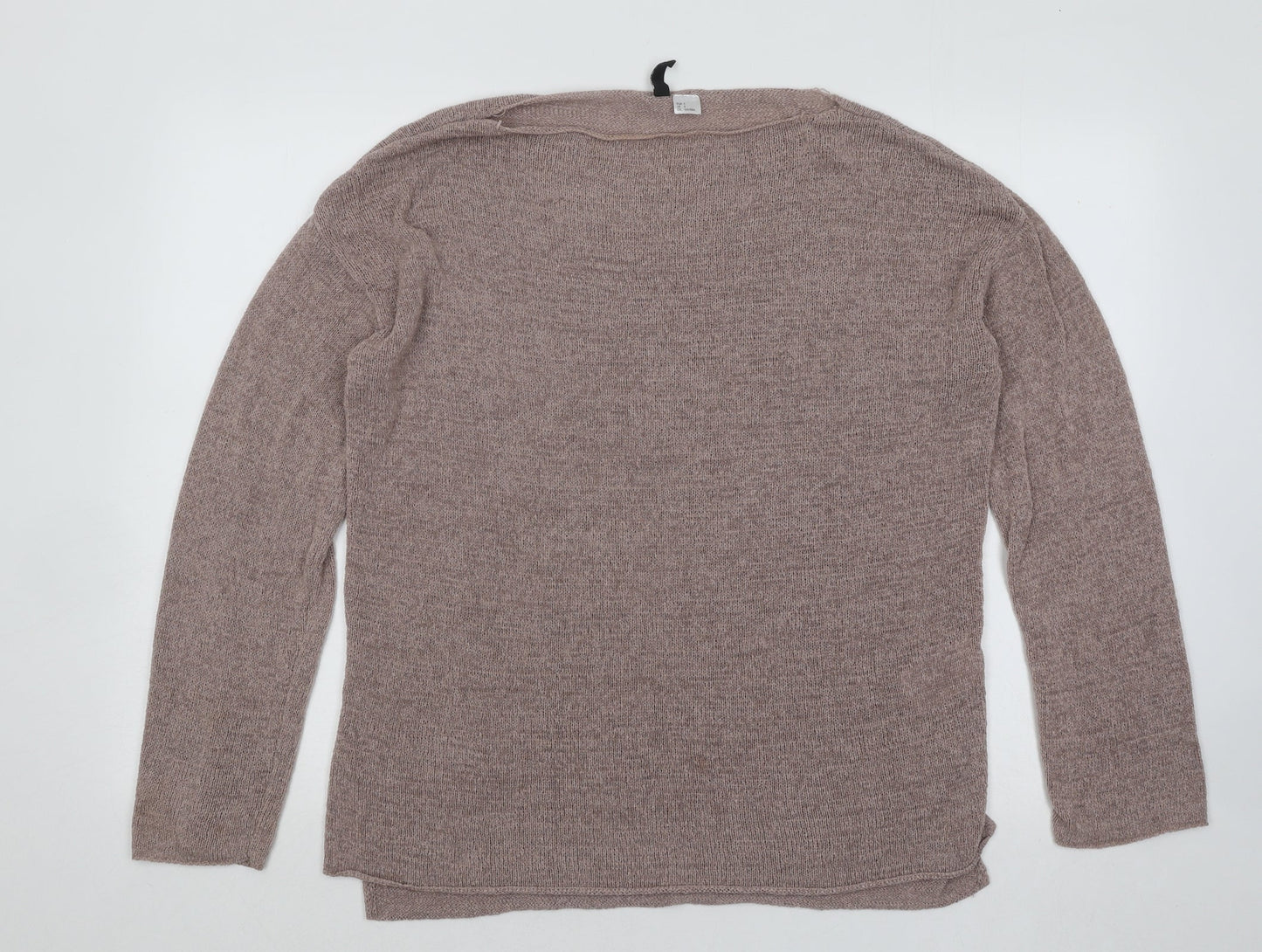 Divided by H&M Womens Brown Round Neck Acrylic Pullover Jumper Size S