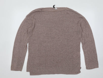 Divided by H&M Womens Brown Round Neck Acrylic Pullover Jumper Size S