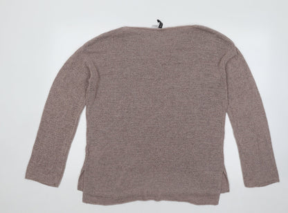 Divided by H&M Womens Brown Round Neck Acrylic Pullover Jumper Size S