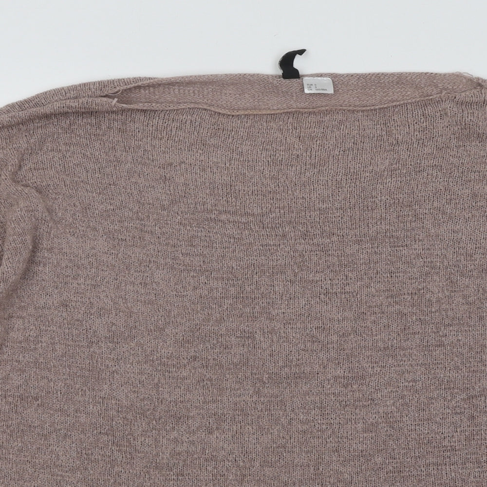 Divided by H&M Womens Brown Round Neck Acrylic Pullover Jumper Size S