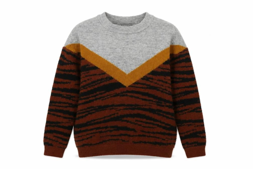 Papaya Womens Multicoloured Round Neck Striped Acrylic Pullover Jumper Size S