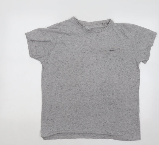 Cedar Wood State Womens Grey Cotton Basic T-Shirt Size M Round Neck