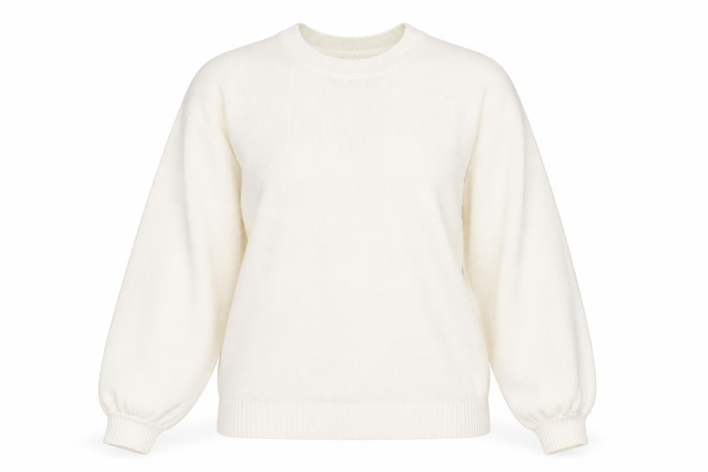 NEXT Womens Ivory Round Neck Cotton Pullover Jumper Size M