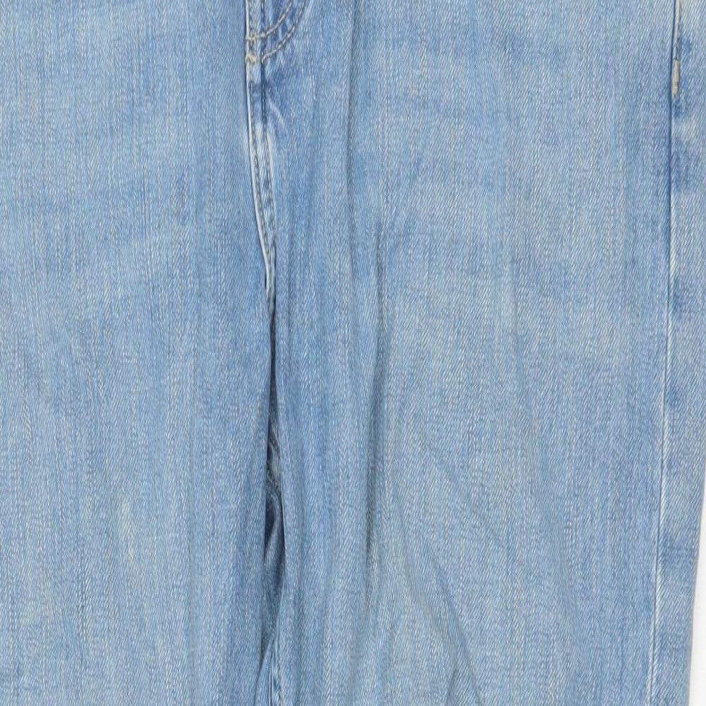 Topshop Mens Blue Cotton Straight Jeans Size 35 in L26 in Regular Button