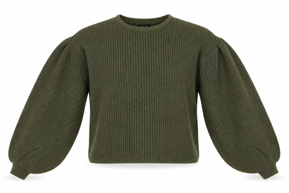 New Look Womens Green Round Neck Acrylic Pullover Jumper Size M