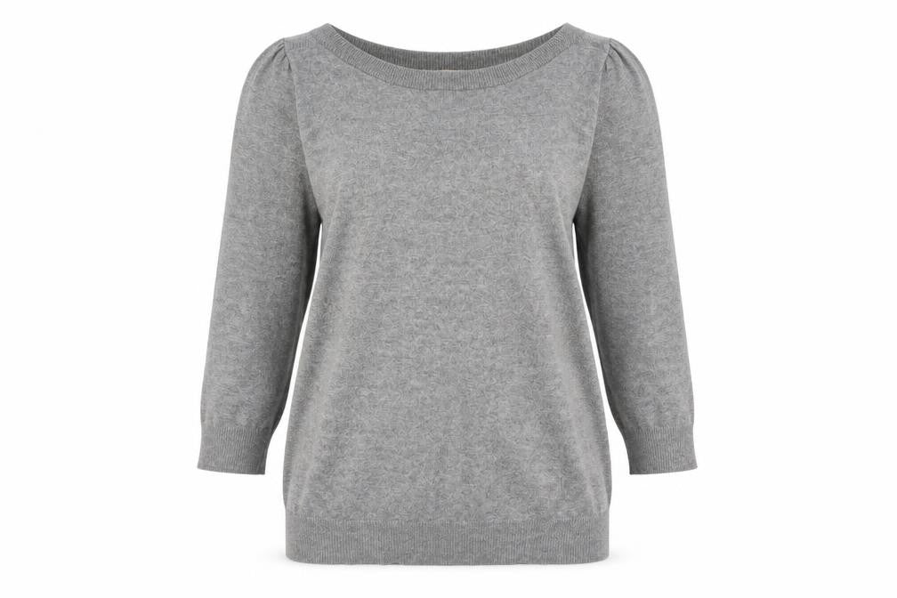 NEXT Womens Grey Boat Neck Cotton Pullover Jumper Size 8
