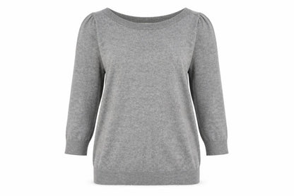 Next Womens Grey Boat Neck Cotton Pullover Jumper Size 8