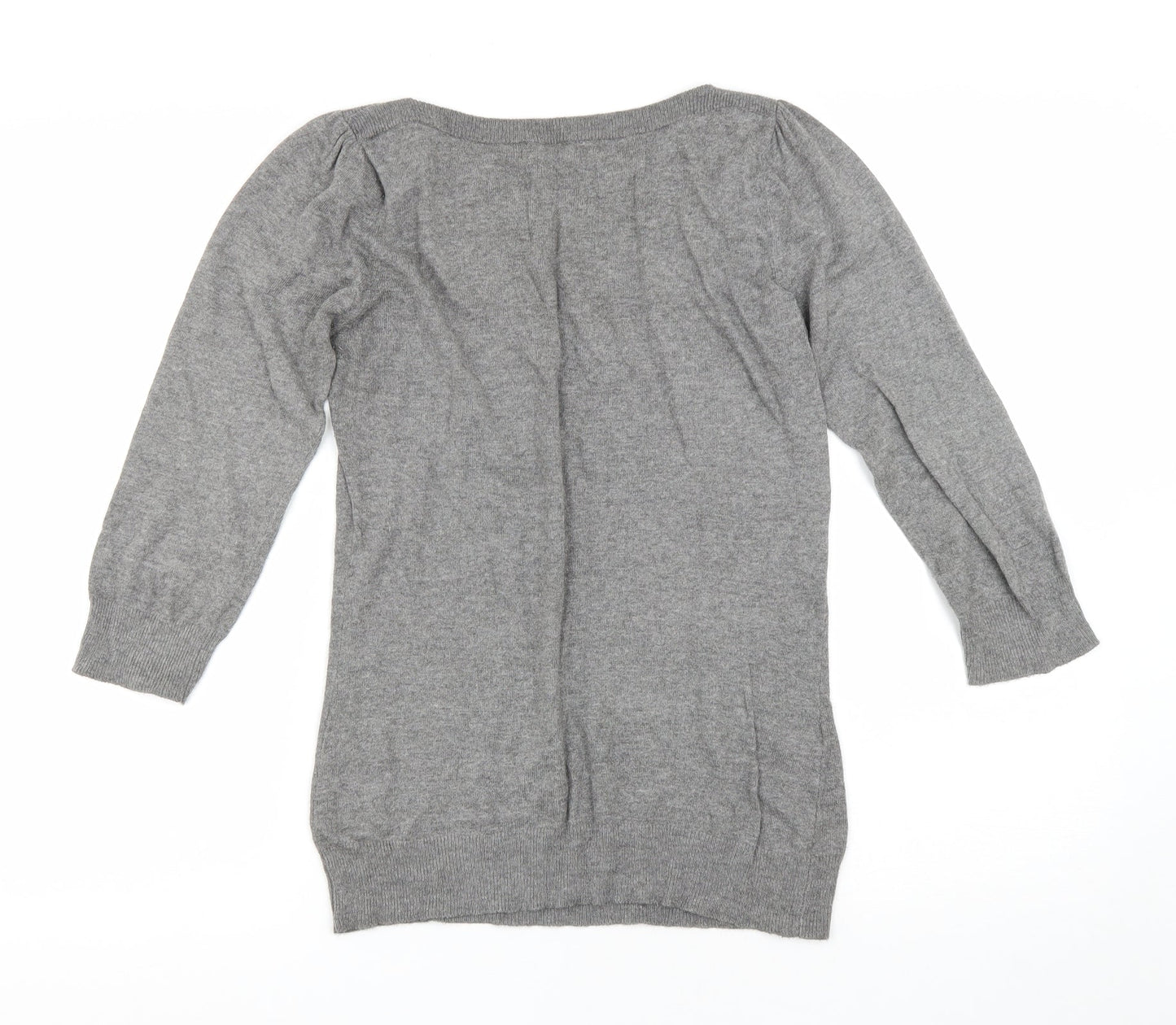 NEXT Womens Grey Boat Neck Cotton Pullover Jumper Size 8