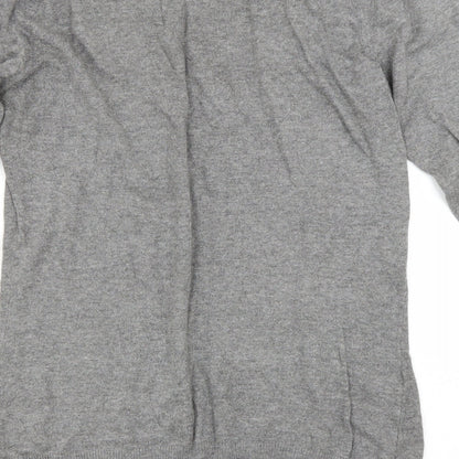 Next Womens Grey Boat Neck Cotton Pullover Jumper Size 8
