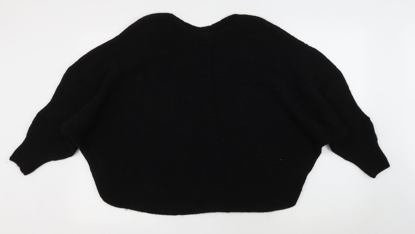 JD Williams Womens Black Round Neck Acrylic Pullover Jumper Size 16