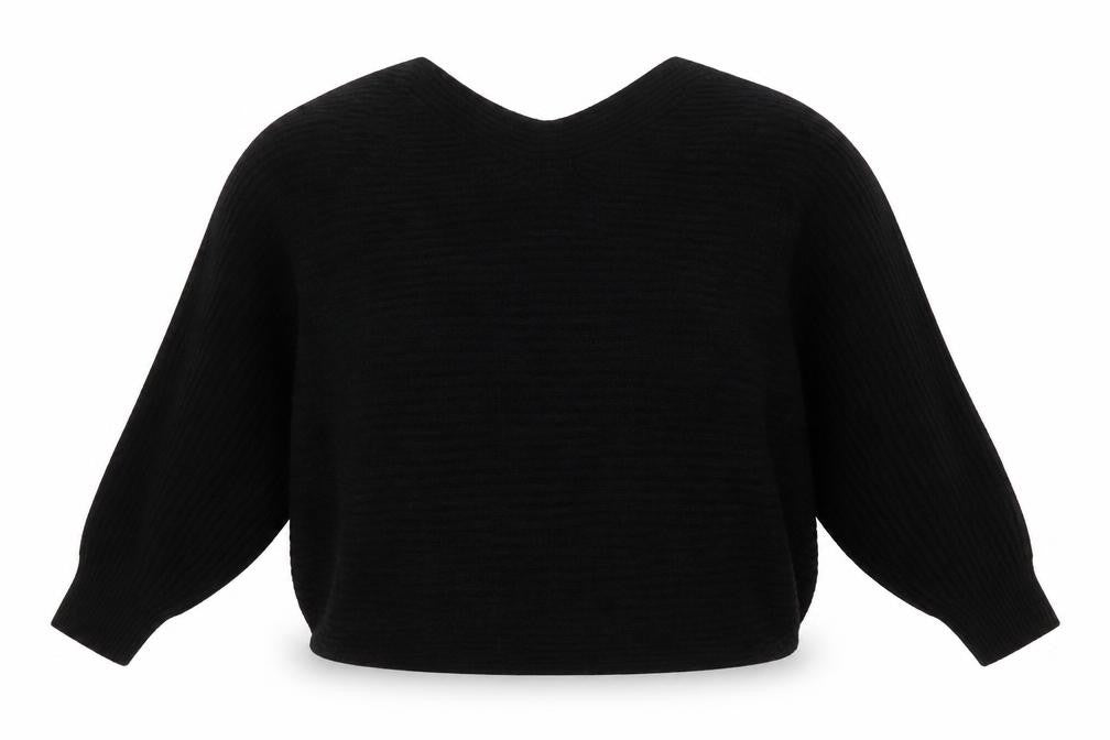 JD Williams Womens Black Round Neck Acrylic Pullover Jumper Size 16