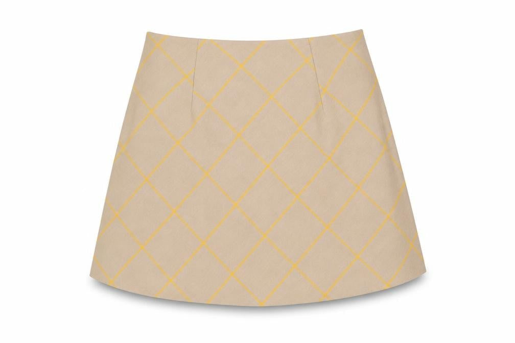 Miss Selfridge Womens Brown Geometric Polyester Mini Skirt Size 8 Zip