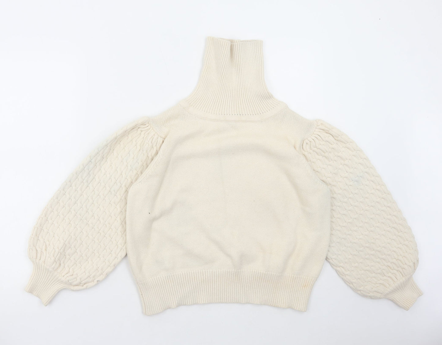Nasty Gal Womens Ivory Roll Neck Viscose Pullover Jumper Size L
