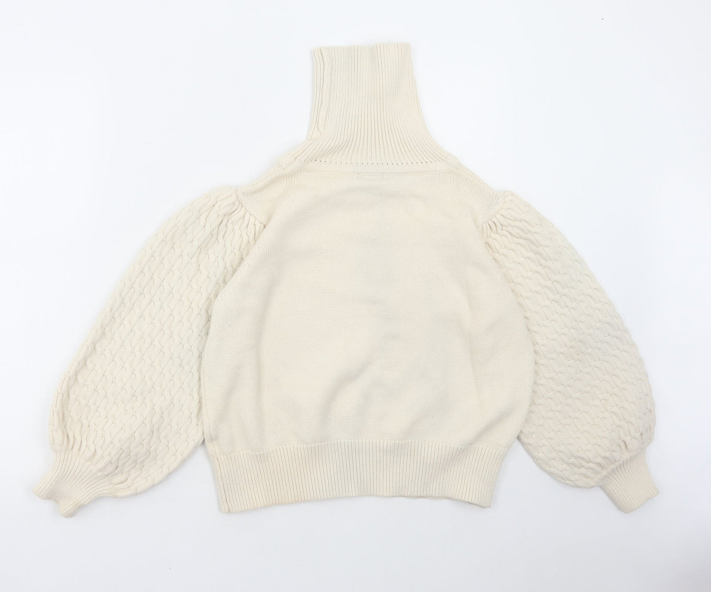 Nasty Gal Womens Ivory Roll Neck Viscose Pullover Jumper Size L