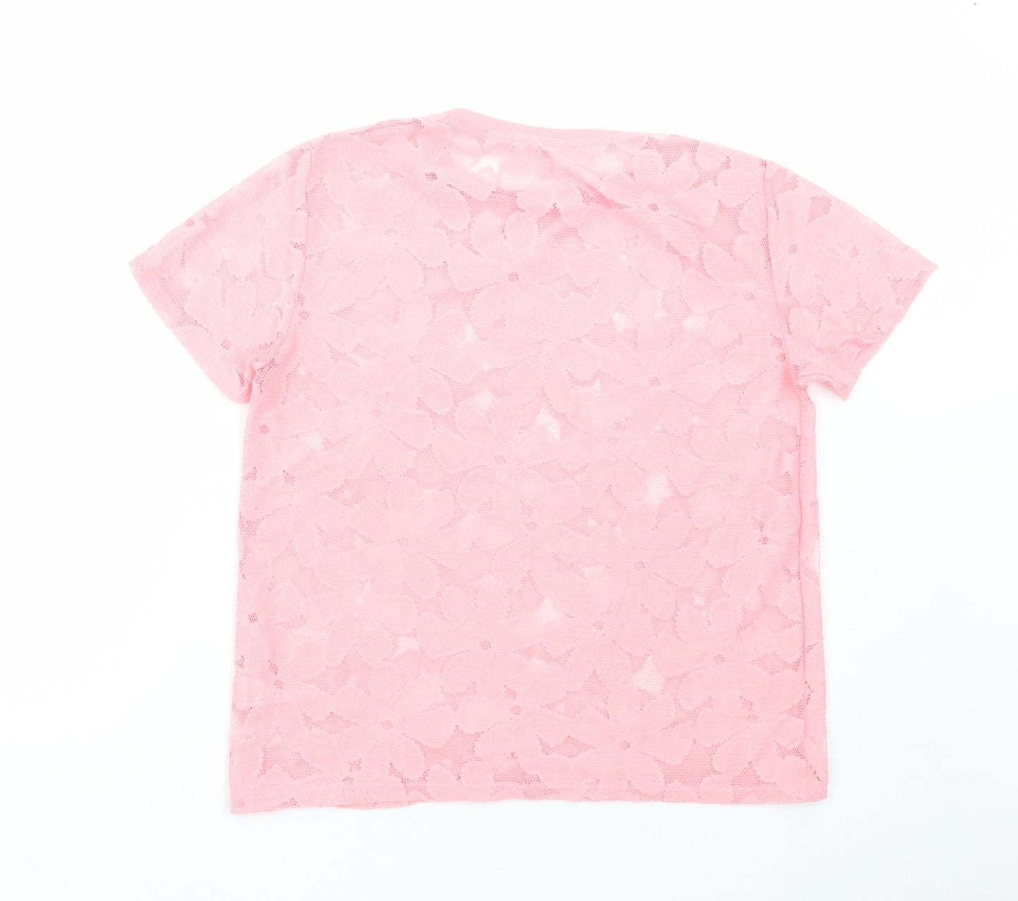 Atmosphere Womens Pink Floral Polyester Basic Blouse Size 10 Round Neck