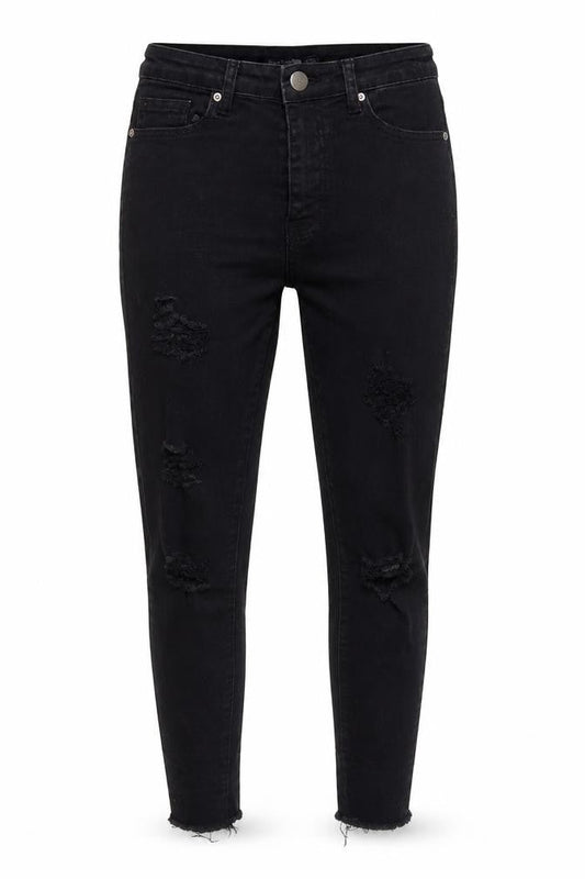 Boohoo Womens Black Cotton Skinny Jeans Size 10 L27 in Regular Zip