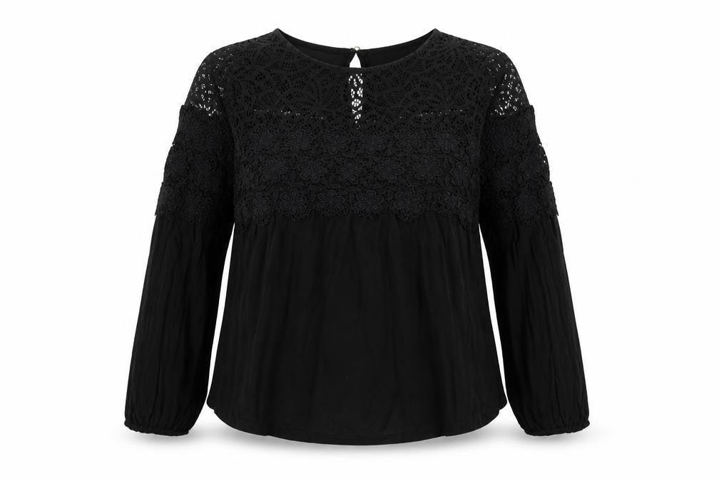 Oasis Womens Black Viscose Basic Blouse Size L Boat Neck