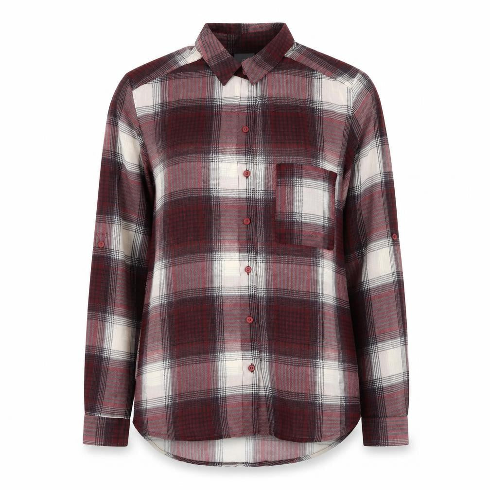 Sparkle & Fade Womens Red Plaid Polyester Basic Button-Up Size XS Collared