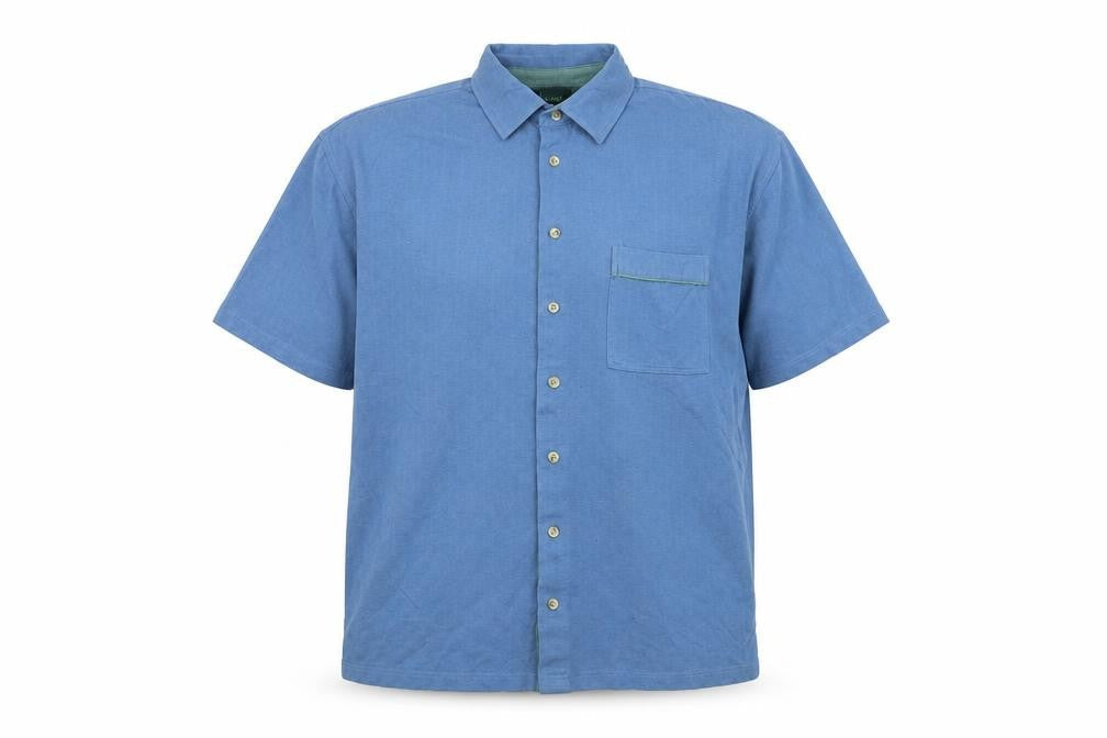 Wolsey Mens Blue Cotton Button-Up Size XL Collared Button